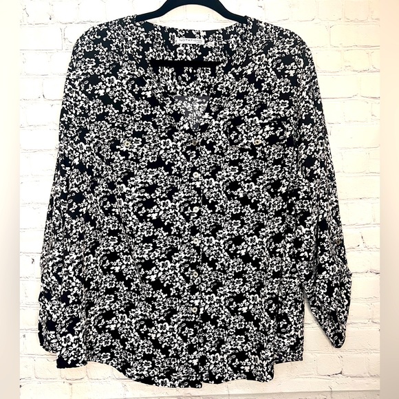 Notations Tops - Notations Black & White Dress Shirt, Plus Size 3X